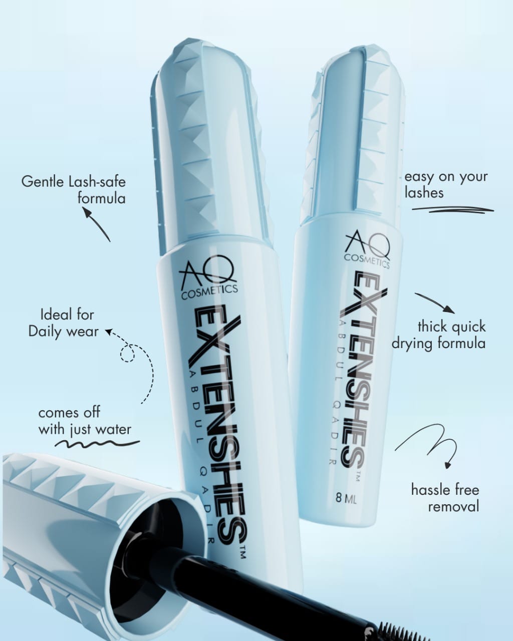 AQ Cosmetics Extenshes – Water Repellent Mascara, Pair of 2 - Image 5